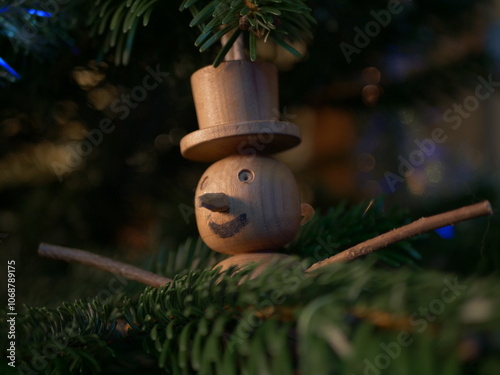 bonhomme de neige en bois