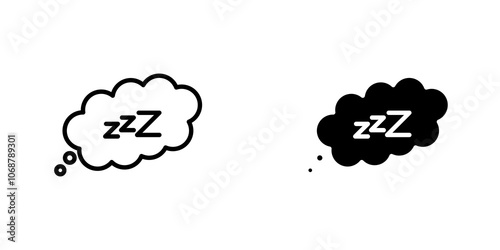 Zzz icon symbol collection on white background.