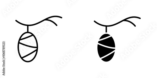 Cocoon icon symbol collection on white background.