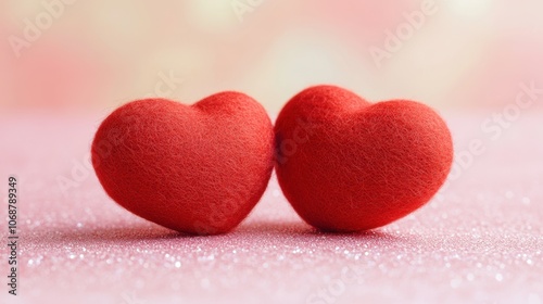 The Red Felt Heart Pair