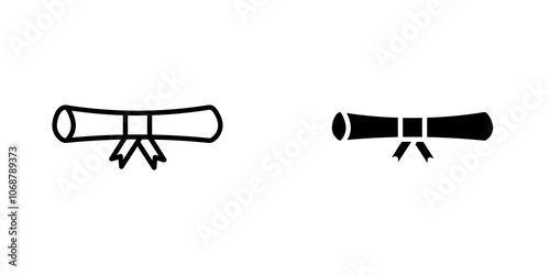 Diploma icon symbol collection on white background.