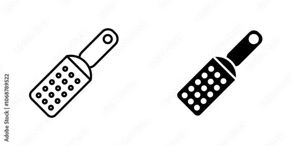 Grater icon symbol collection on white background.