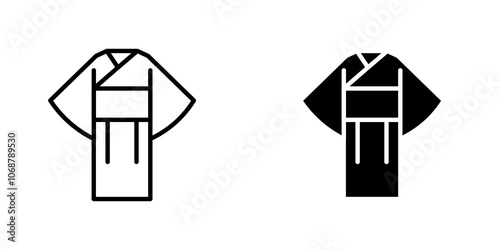 Kimono icon symbol collection on white background.