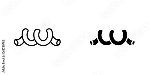 Pasta icon symbol collection on white background.