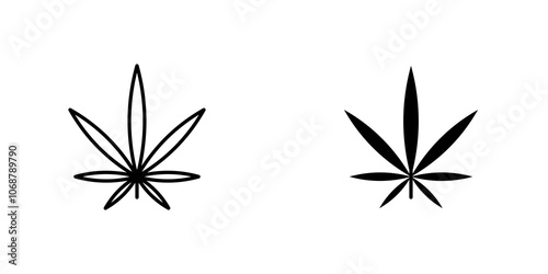 Weed icon symbol collection on white background.