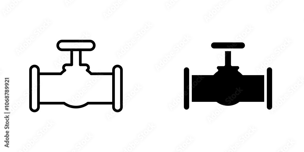 Pipe valve icon symbol collection on white background. Pipe valve icon symbol collection on white background.