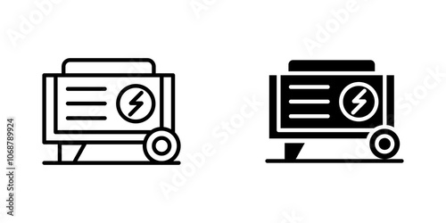 Electric generator icon symbol collection on white background.