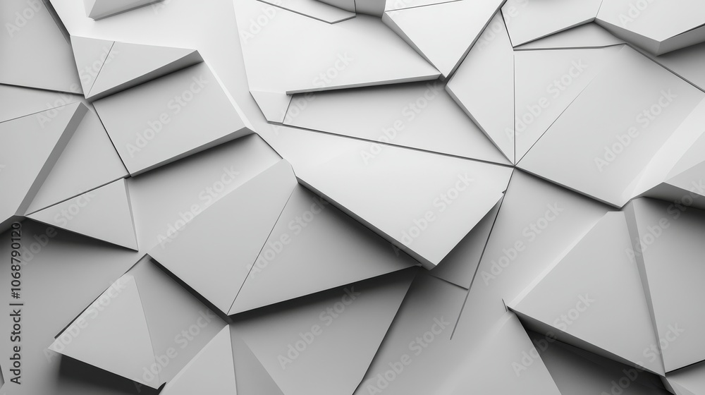 Abstract geometric pattern of white paper triangles Abstract geometric pattern of white paper triangles