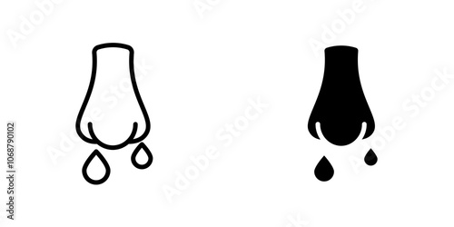 Runny nose icon symbol collection on white background.