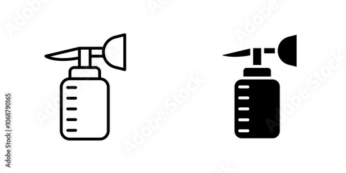 Breast pump icon symbol collection on white background.