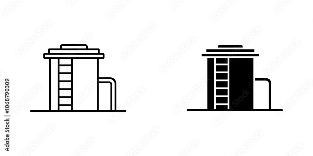 Water tank icon symbol collection on white background. Water tank icon symbol collection on white background.