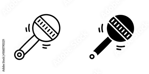 Baby rattle icon symbol collection on white background.