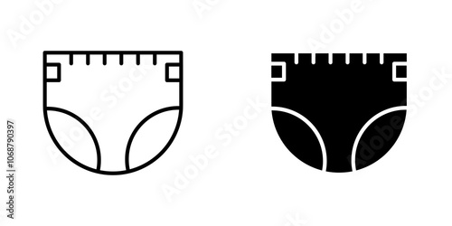 Diaper icon symbol collection on white background.