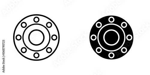 Car bearing icon symbol collection on white background.