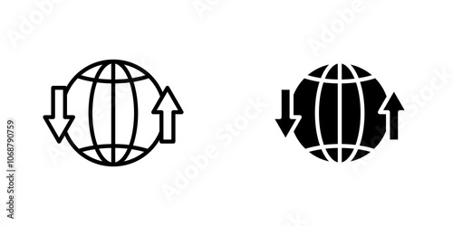 Import export icon symbol collection on white background.