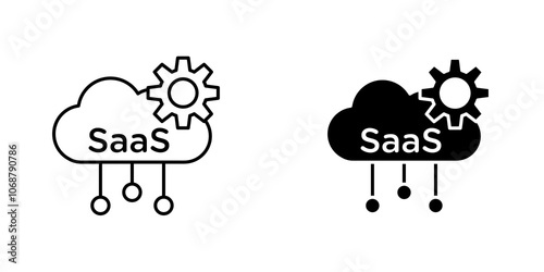 SaaS icon symbol collection on white background.