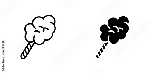 Cotton candy icon symbol collection on white background.