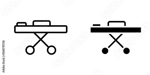 Stretcher icon symbol collection on white background.