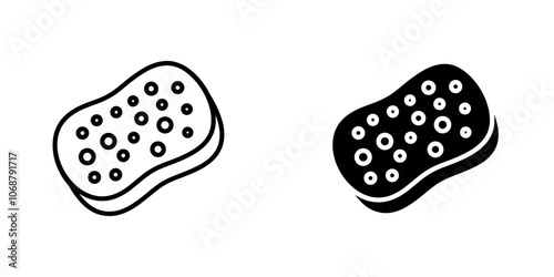 Shower sponge ball icon symbol collection on white background.