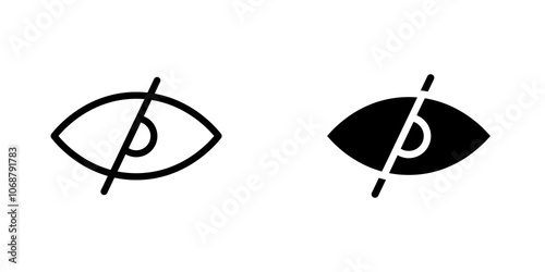 Blindness icon symbol collection on white background.