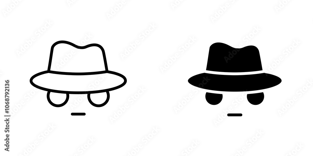 Spy icon symbol collection on white background. Spy icon symbol collection on white background.