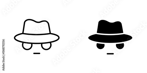 Spy icon symbol collection on white background.