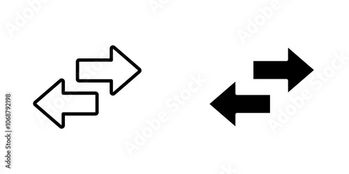 Transfer arrows icon symbol collection on white background.