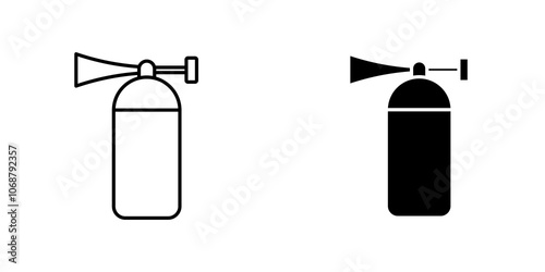 Air horn icon symbol collection on white background.