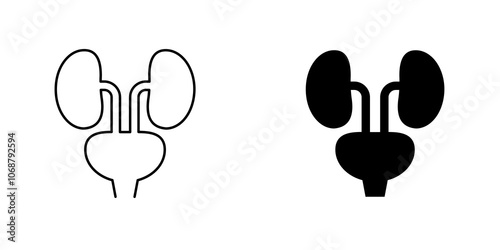 Urology icon symbol collection on white background.