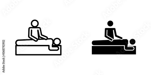 Massage icon symbol collection on white background.