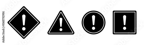 Warning, attention, caution sign set