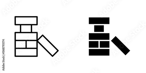 Jenga icon symbol collection on white background.