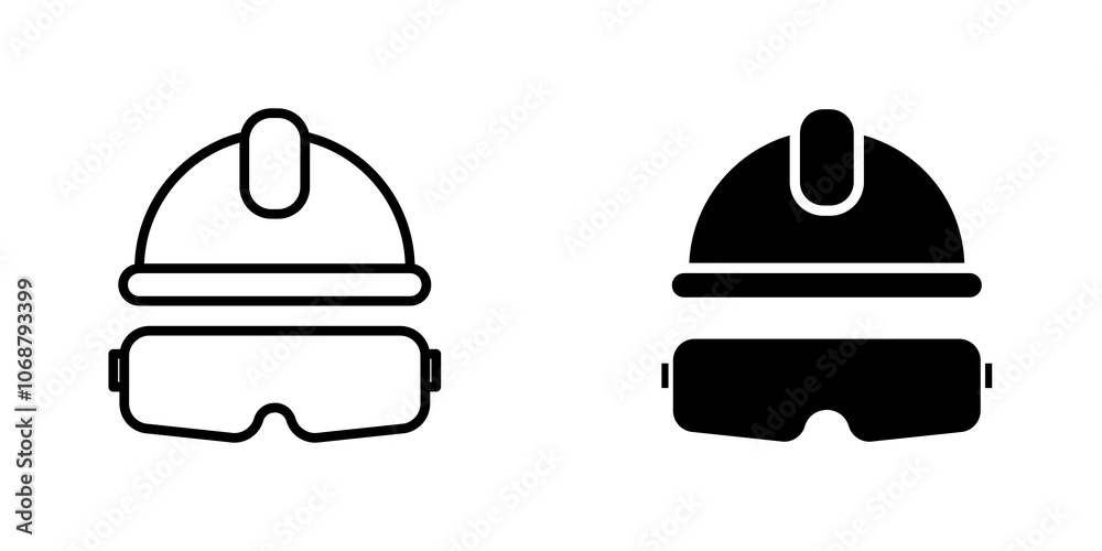 Safety helmet icon symbol collection on white background. Safety helmet icon symbol collection on white background.