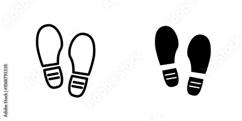 Shoe print icon symbol collection on white background.