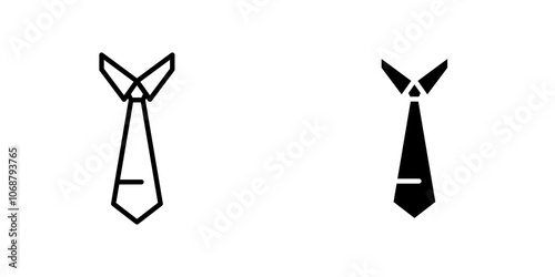 Tie icon symbol collection on white background.