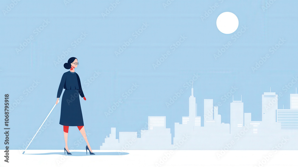 Woman vector silhouette walking in urban city landscape Woman vector silhouette walking in urban city landscape