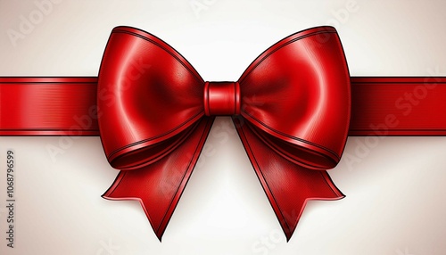 red bow on a red background
