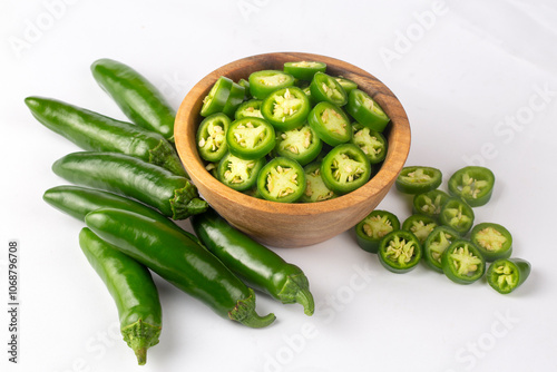 Sliced jalapeno pepper in w...