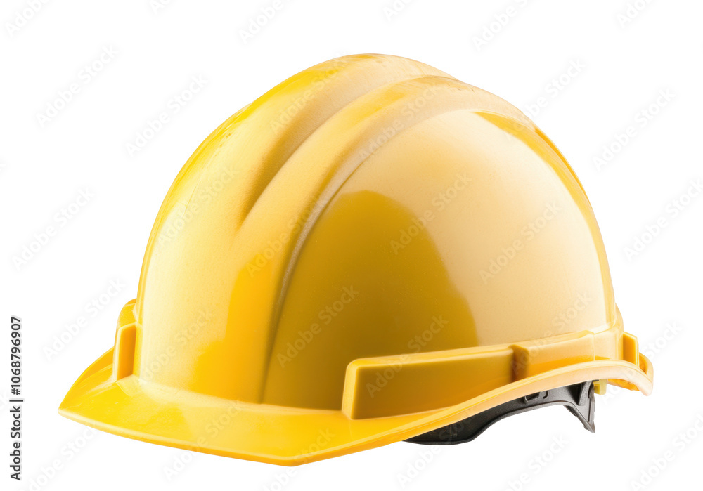 Fototapeta premium Bright yellow hard hat isolated