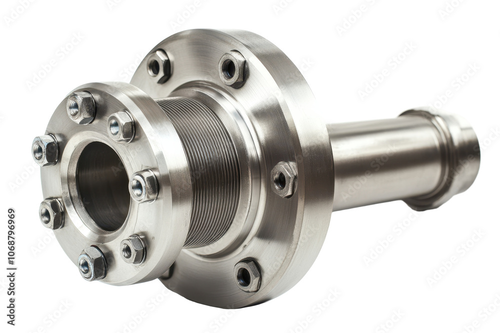 Stainless steel valve showing bolts and rotating system in detail Stainless steel valve showing bolts and rotating system in detail