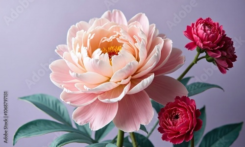 Elegant floral composition large peony bloom delicate petals