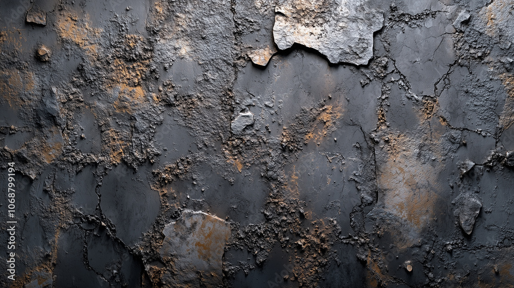 Dark background of an old concrete wall with peeling layers, vintage distressed texture with copy space Dark background of an old concrete wall with peeling layers, vintage distressed texture with copy space