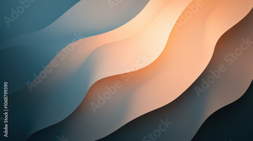 Orange vector wave design, abstract wavy background with light and dark lines, perfect for modern art and wallpaper photo