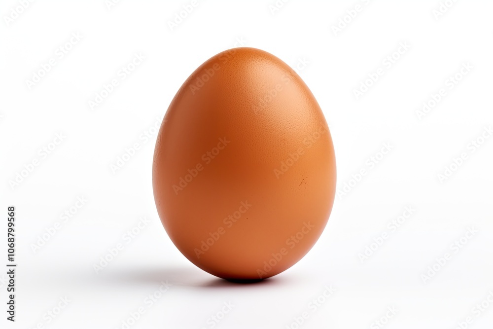 Brown egg alone on white background Brown egg alone on white background