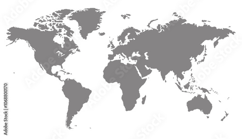 Grey blank vector world map