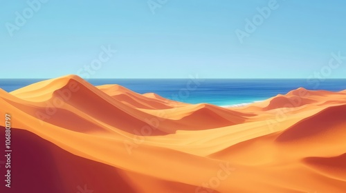 Desert landscape meeting the Atlantic Ocean showcasing sandy dunes and coastal beauty