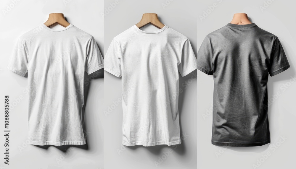 Variety of Men's T-Shirts on White Background - AR 7:4 Variety of Men's T-Shirts on White Background - AR 7:4