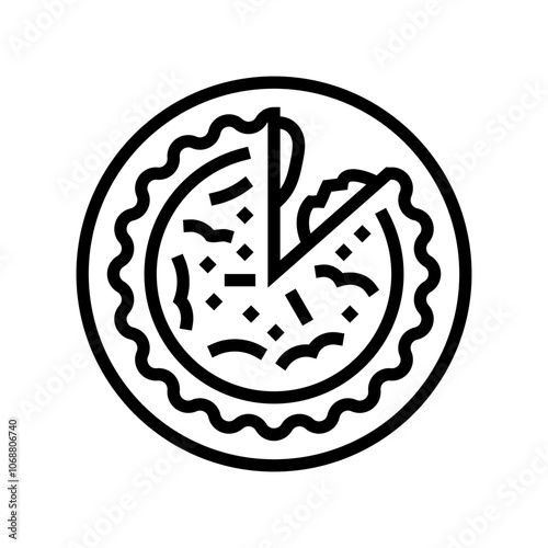 pot pie chicken food line icon vector. pot pie chicken food sign. isolated contour symbol black illustration