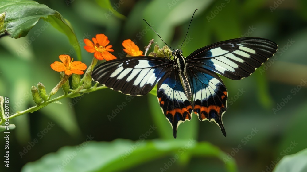 Black and White Butterfly in Nature Black and White Butterfly in Nature