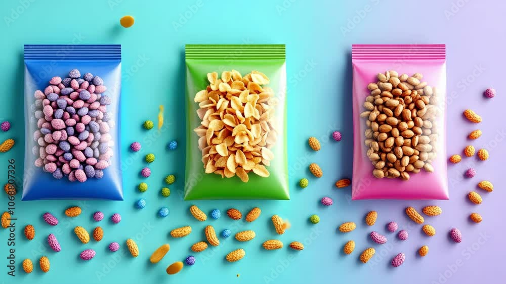Snack packaging mockup on vibrant background for branding and design ...